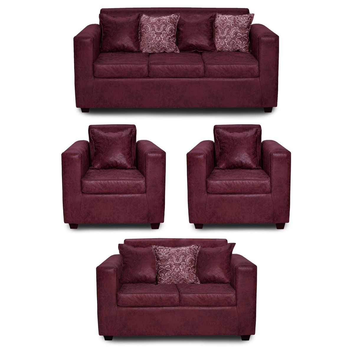 ADONIS LEUDH - Living 3+2+1+1 Ezeiza Envejecido Burdeo XL