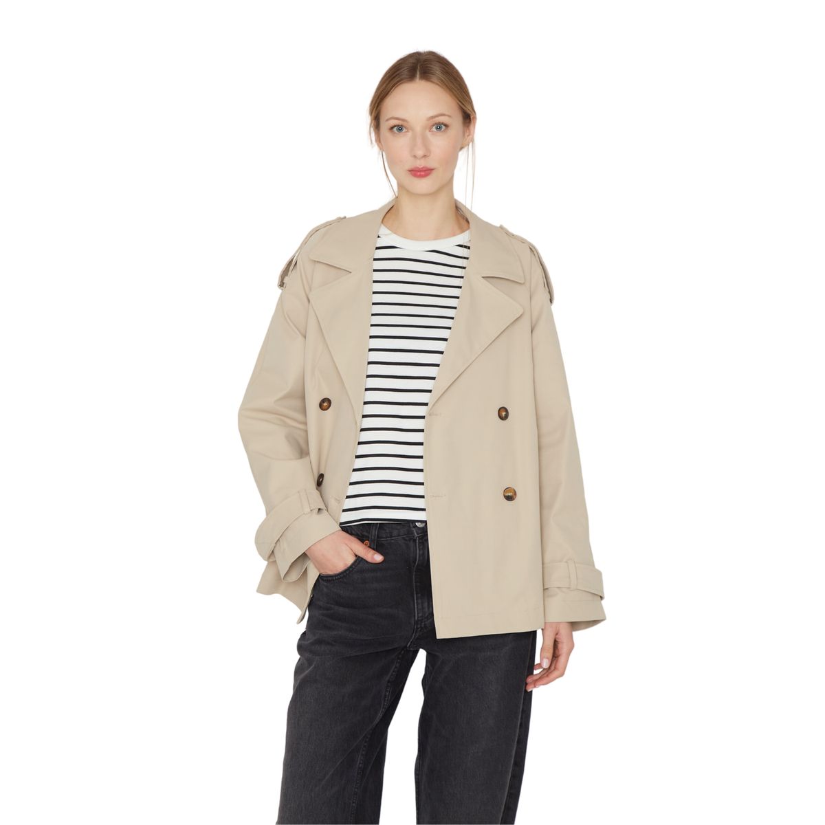 JACINTA TIENDA - Trench Coat Stone crudo Jacinta Tienda