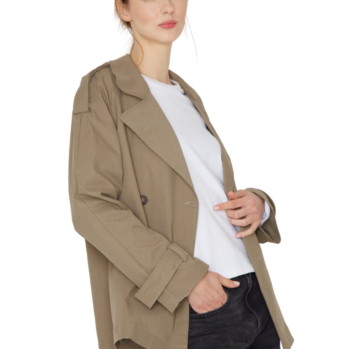 JACINTA TIENDA - Trench Coat Stone verde Jacinta Tienda