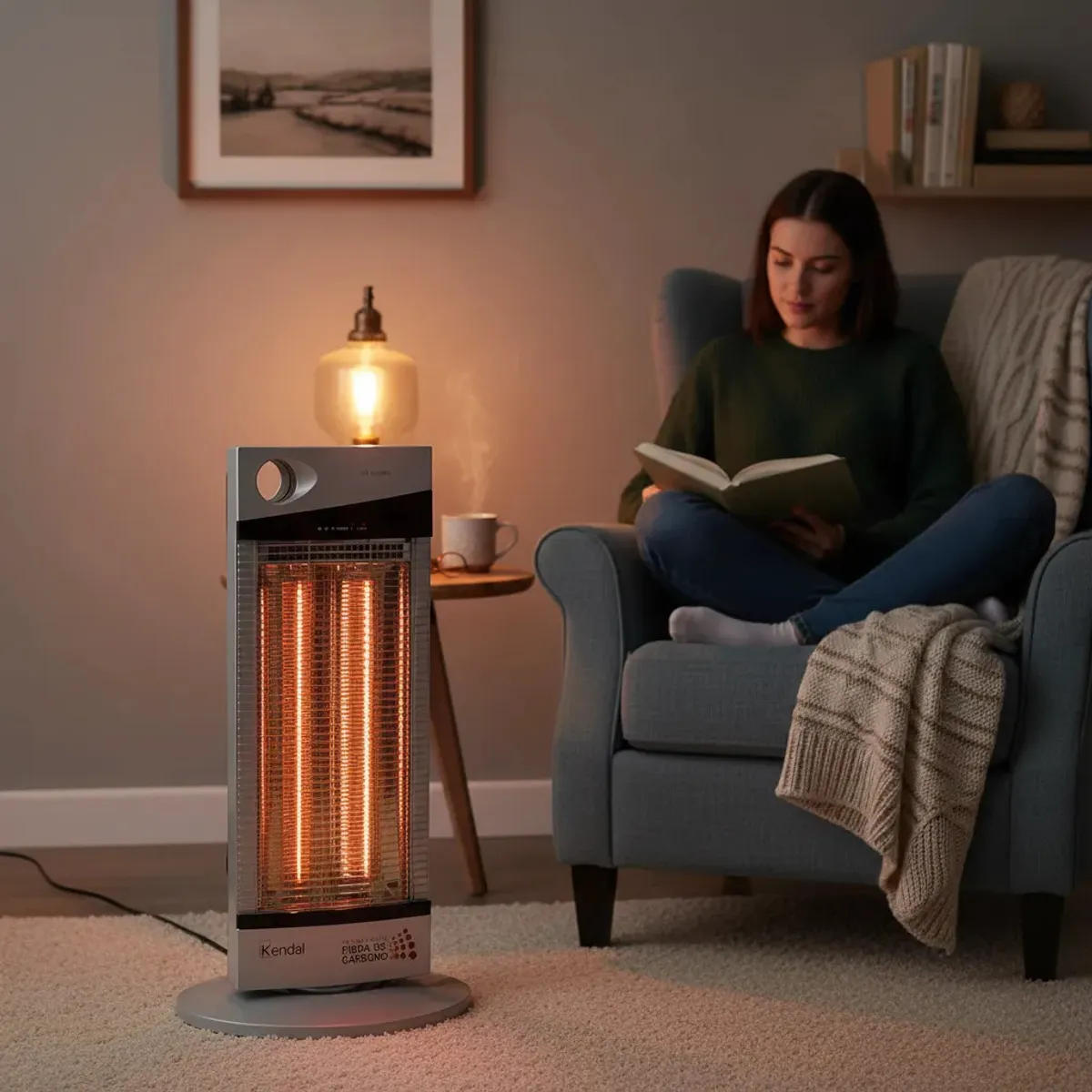KENDAL - Estufa Electrica Calefactor Fibra Carbono Kendal Nsb-120k6