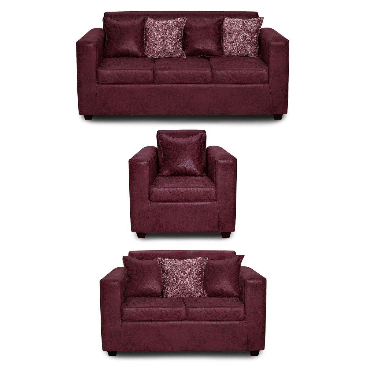 ADONIS LEUDH - Living 3+2+1 Ezeiza Envejecido Burdeo XL