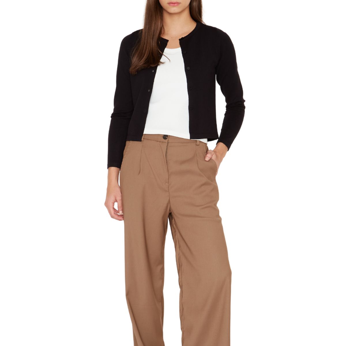 JACINTA TIENDA - Pantalón Pockets café Jacinta Tienda