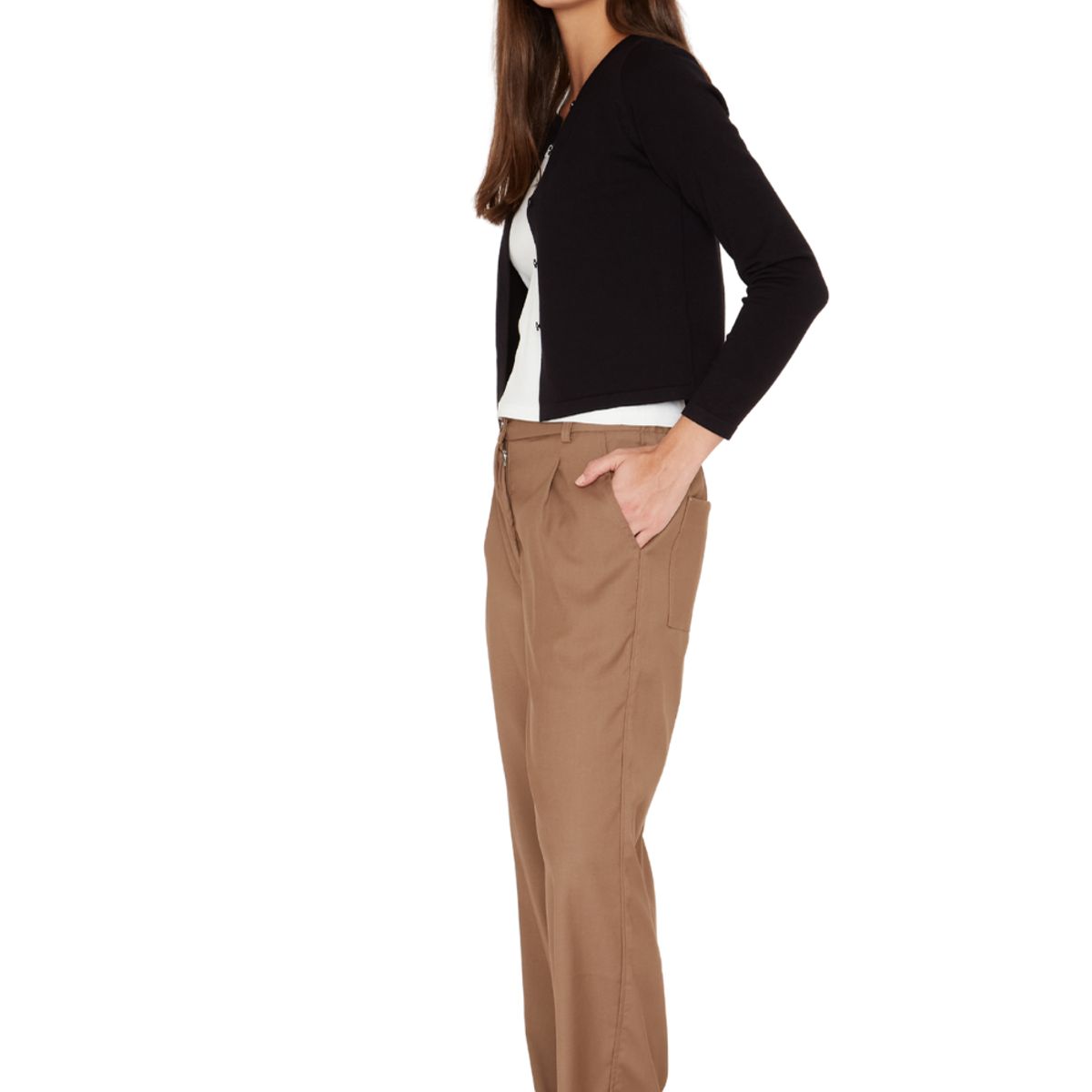 JACINTA TIENDA - Pantalón Pockets café Jacinta Tienda