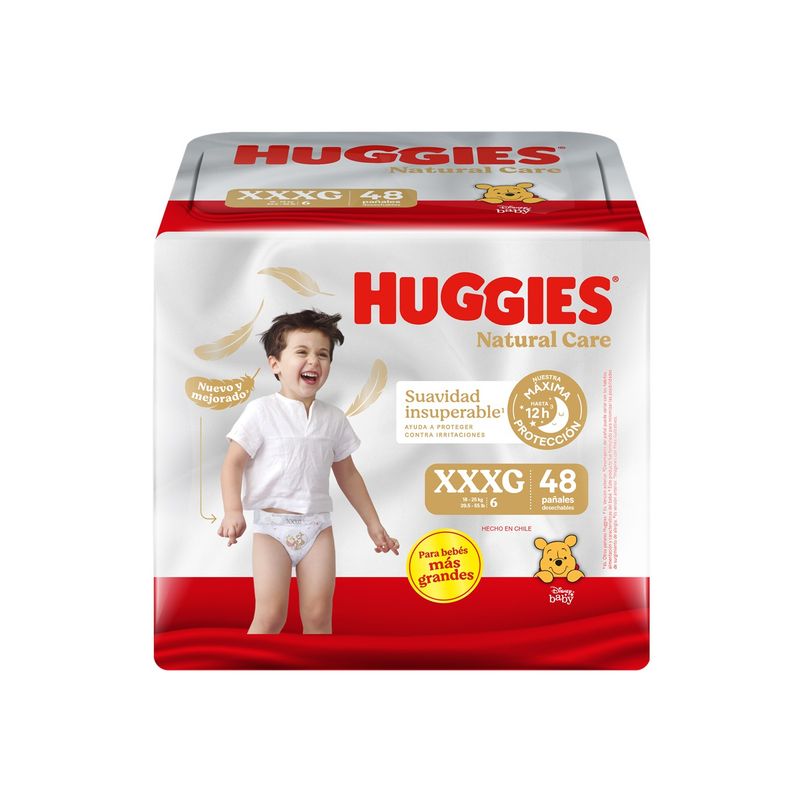 HUGGIES - Pañal Huggies Natural Care Talla XXxg 48 unidades (Triple X)