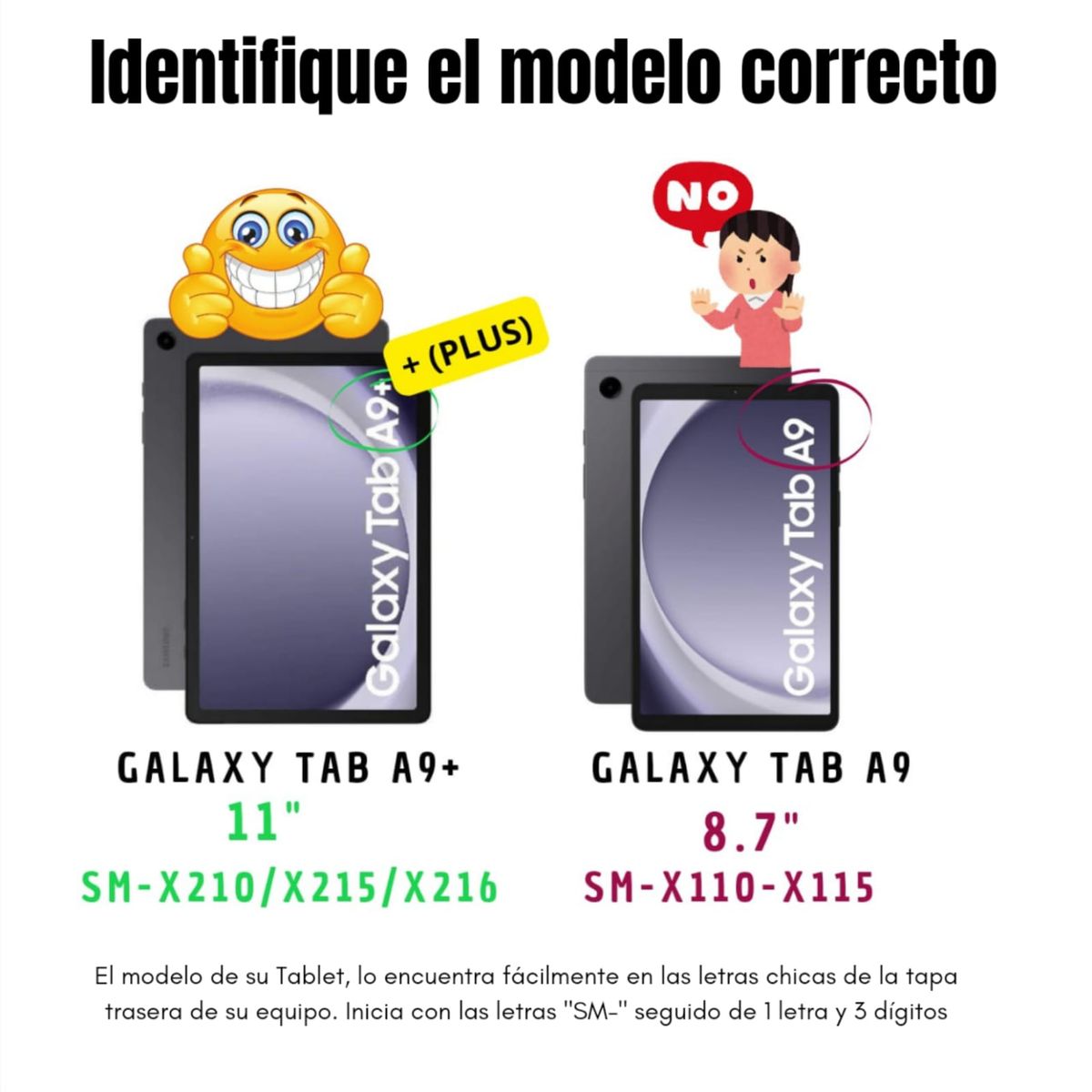 GENERICO - Funda Inteligente Para Samsung Galaxy Tab A9+ Negro