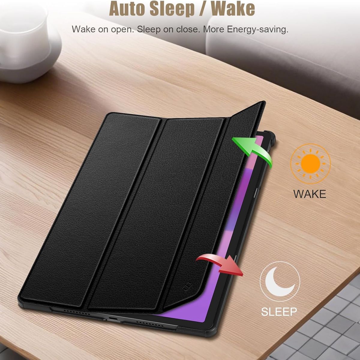 GENERICO - Funda Inteligente Para Lenovo Idea Tab Pro 12.7 Negro