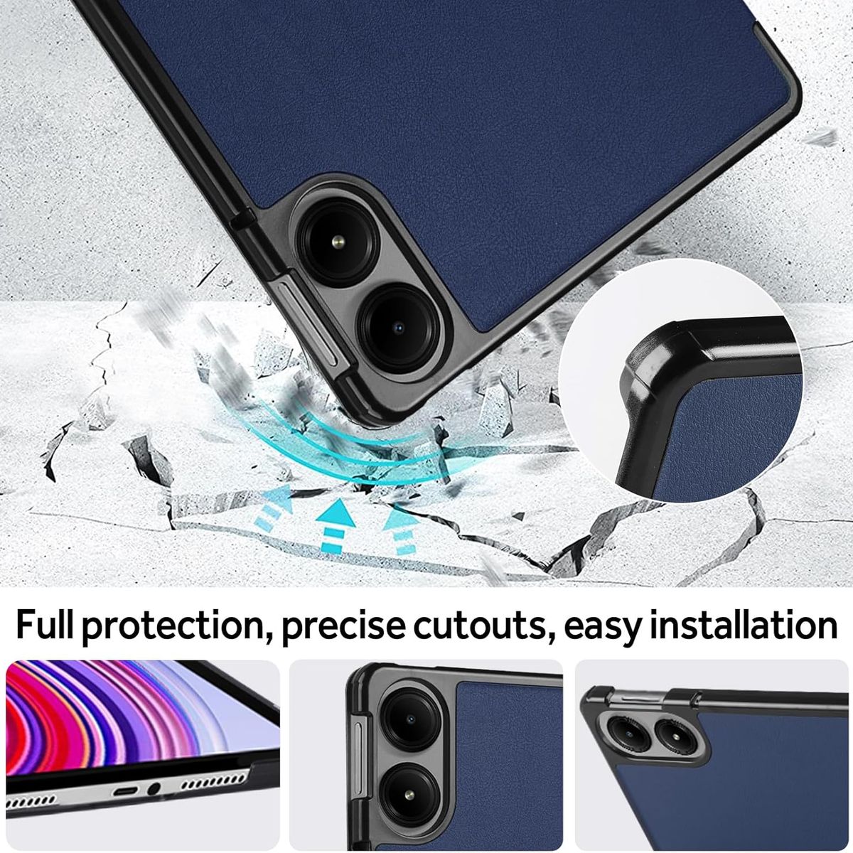 GENERICO - Funda Inteligente Para Xiaomi Redmi Pad Pro 12.1 Azul Marino
