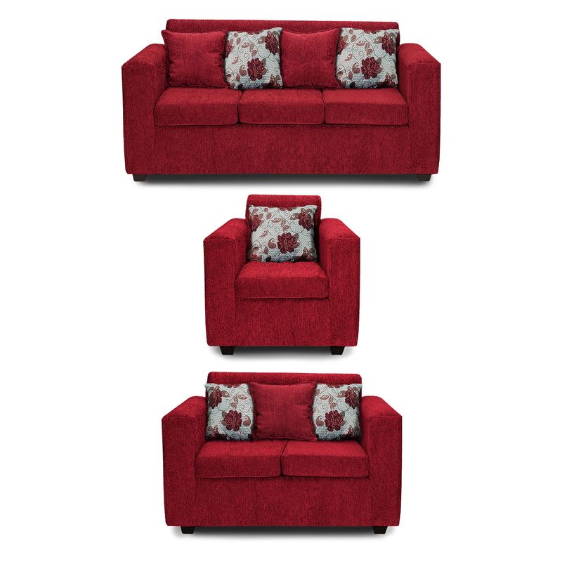 ADONIS LEUDH - Living 3+2+1 Ezeiza Chenille Rojo Italiano XL