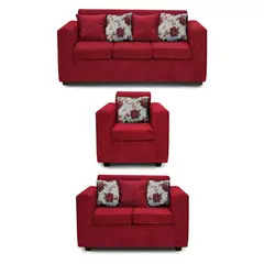 ADONIS LEUDH - Living 3+2+1 Ezeiza Chenille Rojo Italiano XL