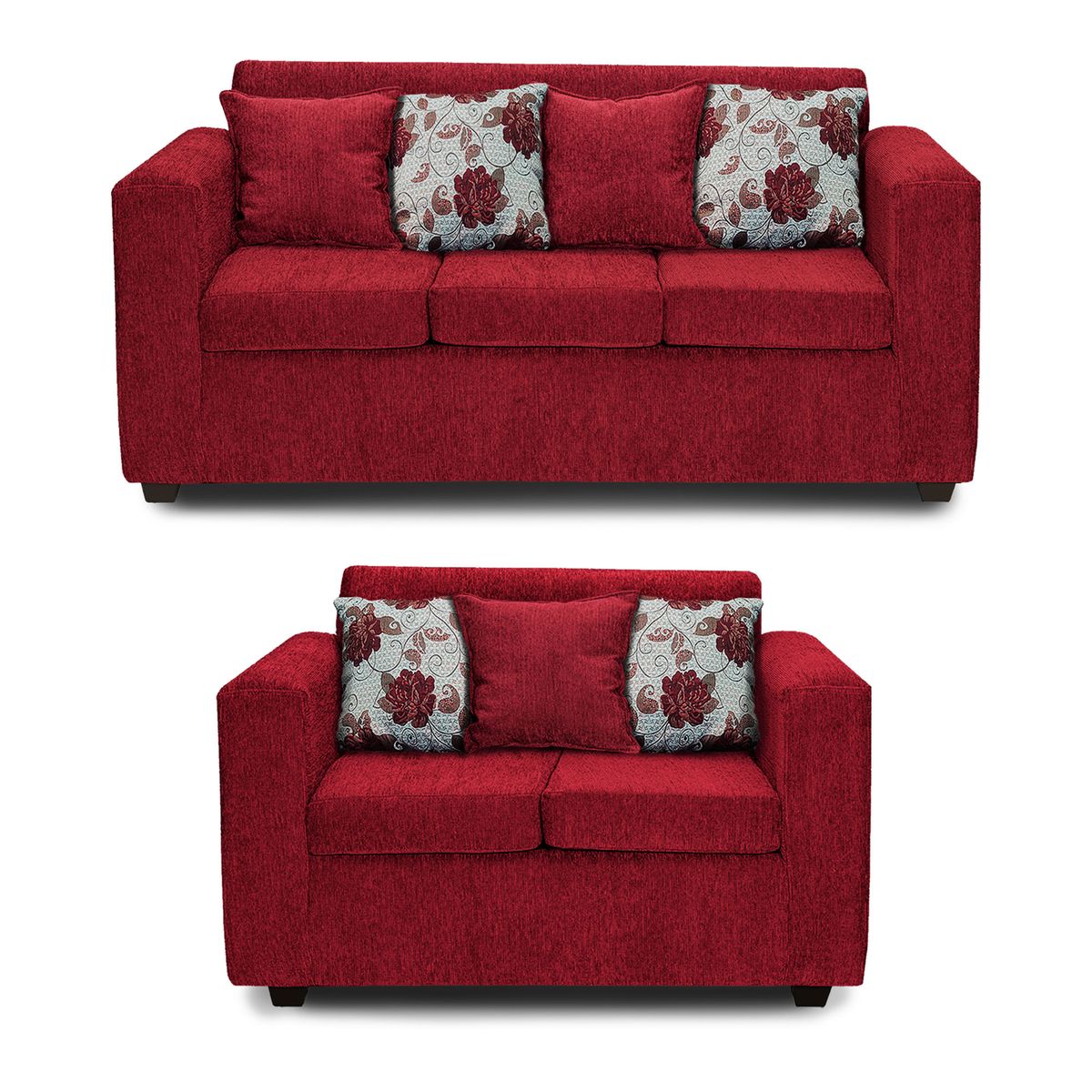 ADONIS LEUDH - Living 3+2 Ezeiza Chenille Rojo Italiano