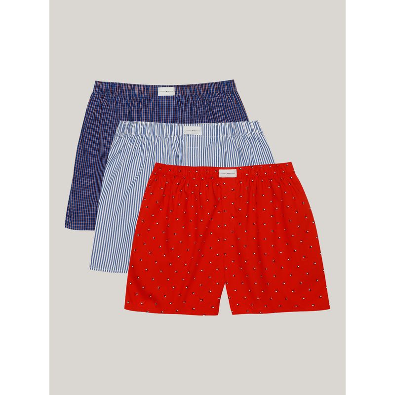 TOMMY HILFIGER - Pack De 3 Bóxer Woven Classic Print Multicolor Tommy Hilfiger