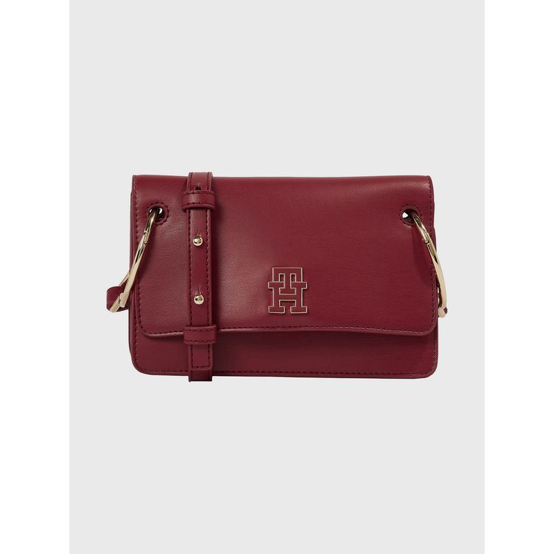 TOMMY HILFIGER - Bandolera Cruzada Con Monograma Rojo Tommy Hilfiger