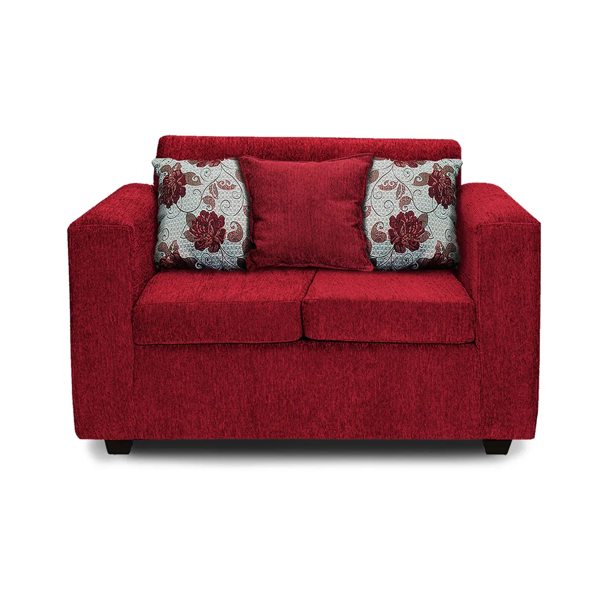 ADONIS LEUDH - Sofá 2 Personas Ezeiza Chenille Rojo Italiano