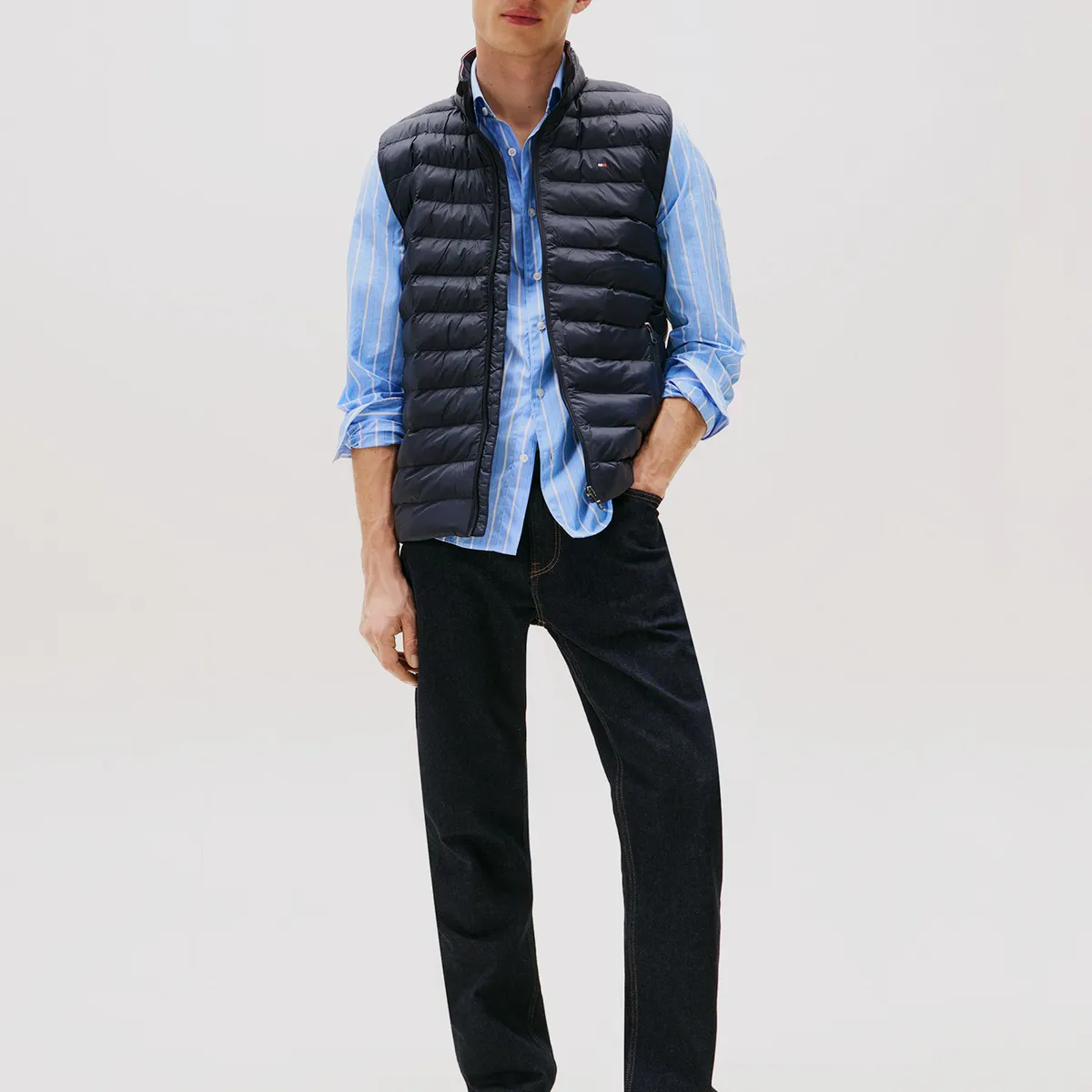 TOMMY HILFIGER - Parka Vest Packable Solid Azul Tommy Hilfiger