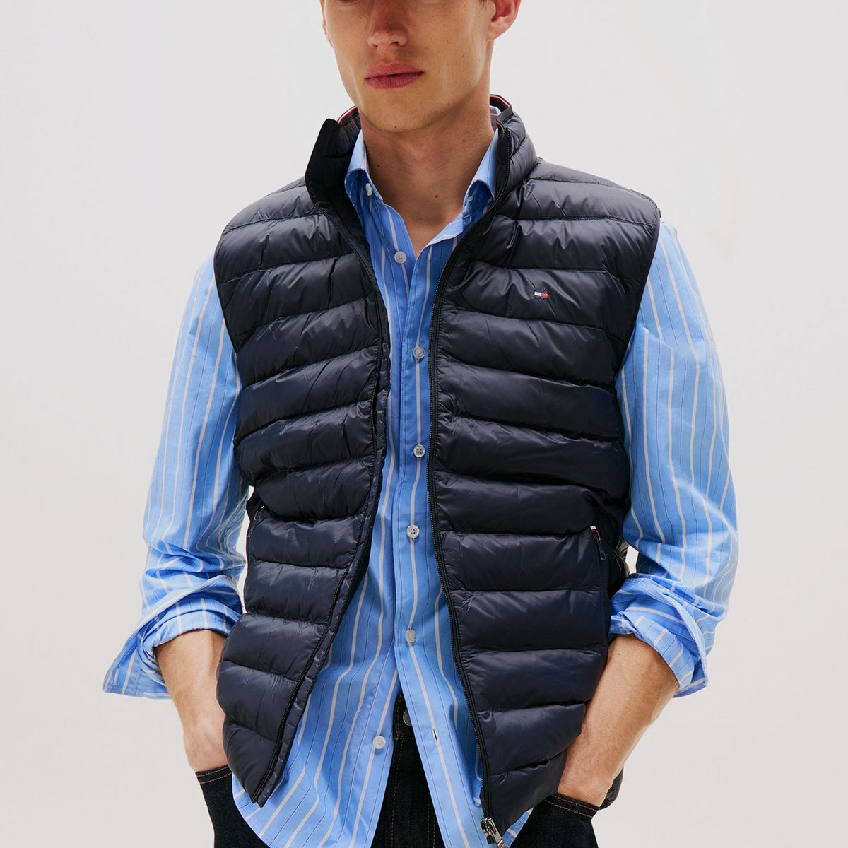 TOMMY HILFIGER - Parka Vest Packable Solid Azul Tommy Hilfiger