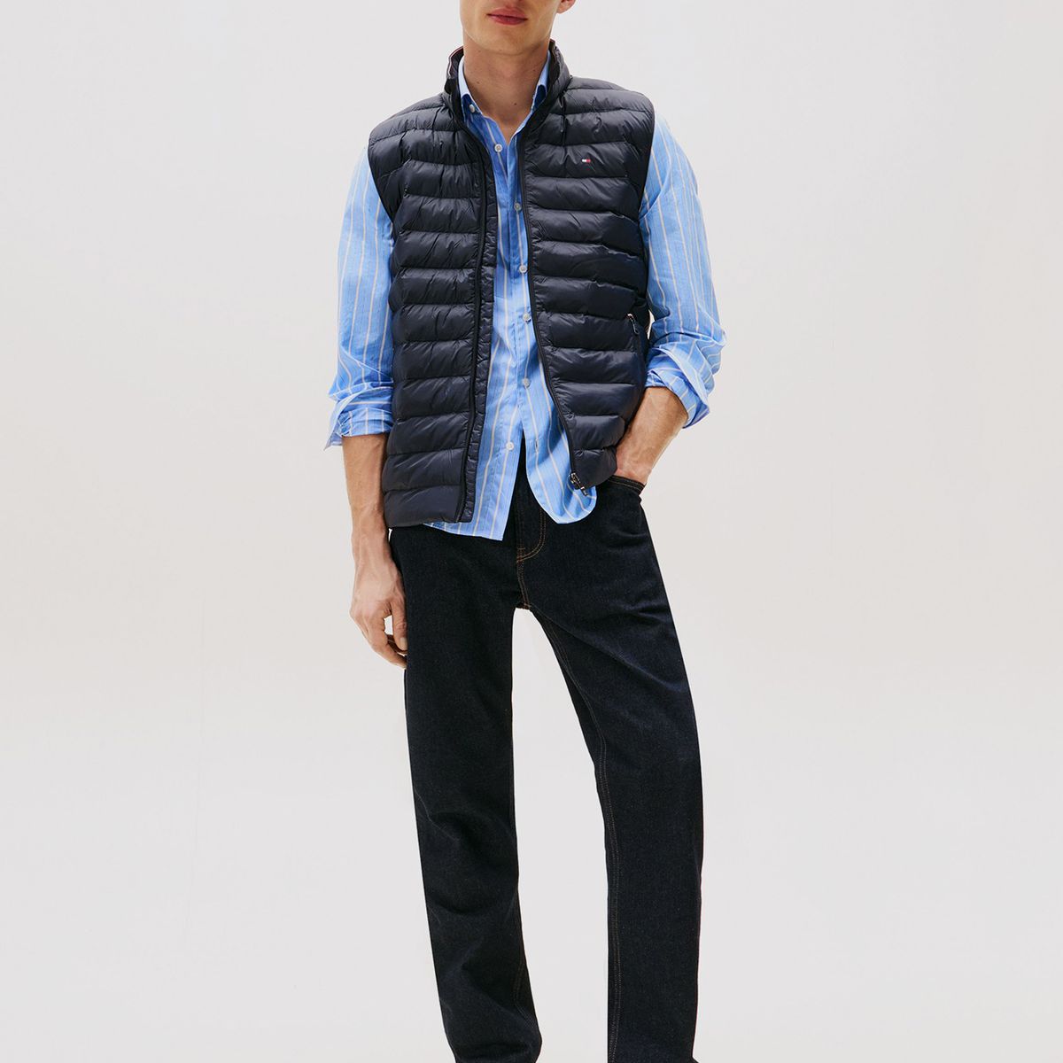 TOMMY HILFIGER - Parka Vest Packable Solid Azul Tommy Hilfiger