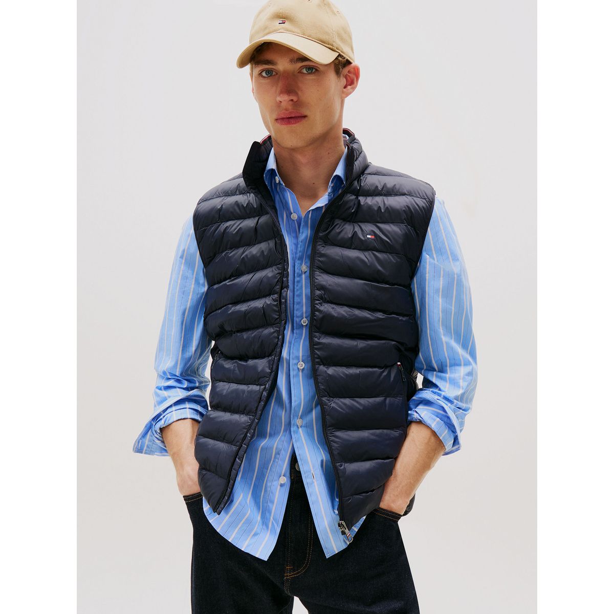 TOMMY HILFIGER - Parka Vest Packable Solid Azul Tommy Hilfiger