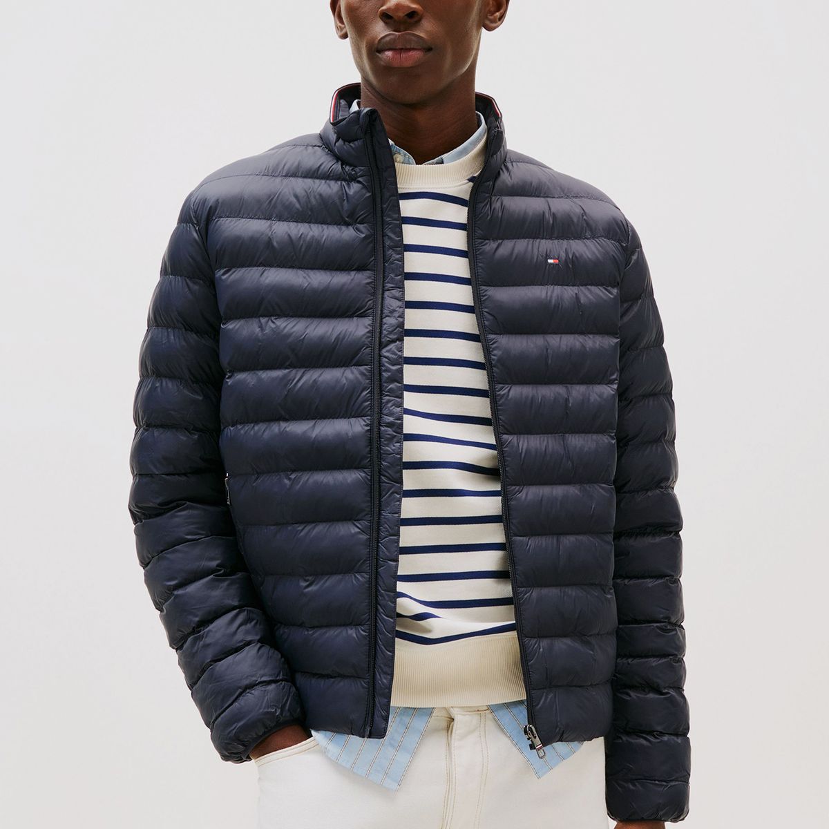 TOMMY HILFIGER - Parka Packable Solid Con Logo Azul Tommy Hilfiger