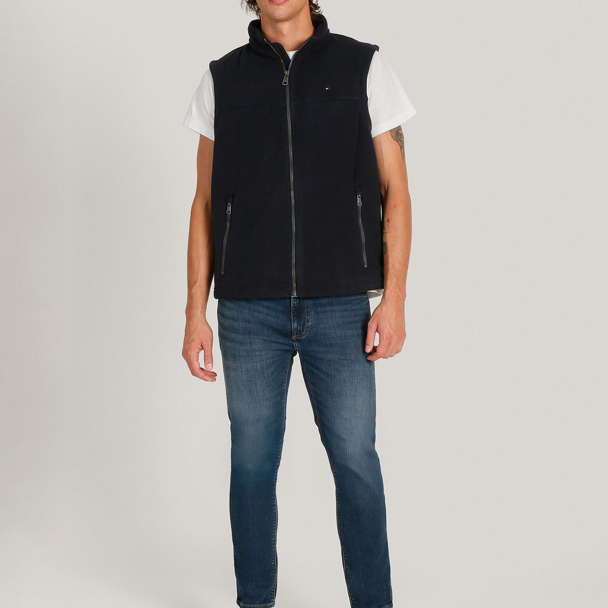 TOMMY HILFIGER - Chaqueta Vest Solid Con Logo Azul Tommy Hilfiger