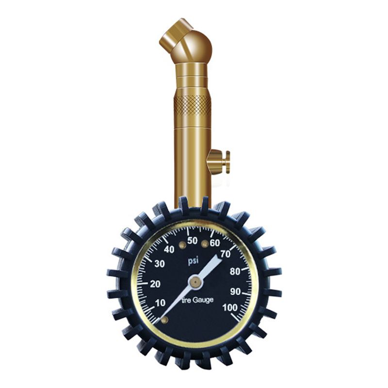GENERICO - Manómetro De Presión De Neumáticos 0-100 Psi-Oro