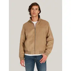 TOMMY HILFIGER - Chaqueta Bomber Microsuede Café