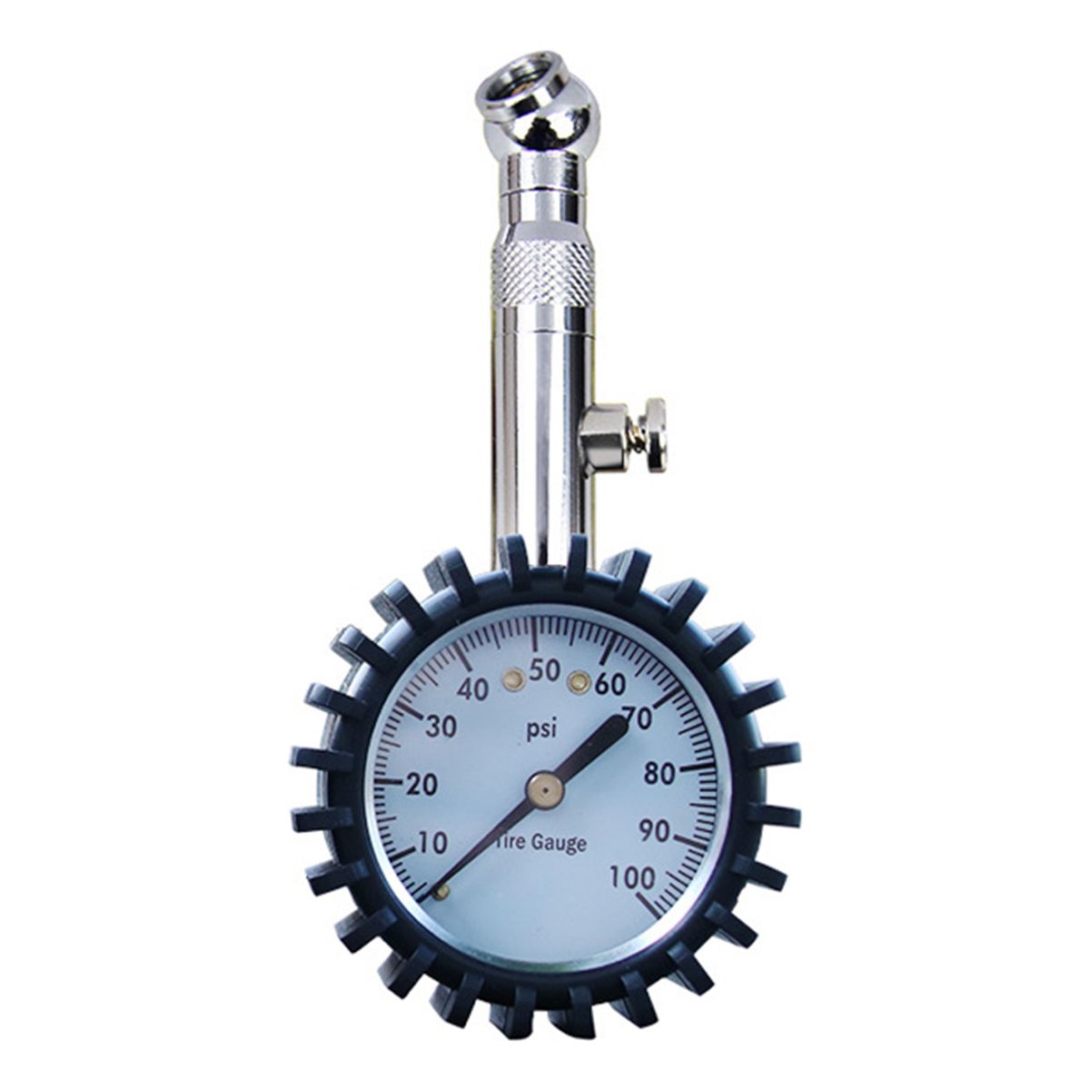 GENERICO - Manómetro De Presión De Neumáticos 0-100 Psi-Plata