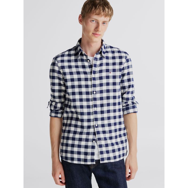 TOMMY HILFIGER - Camisa Gingham A Cuadros Vichy Slim Fit Azul Tommy Hilfiger