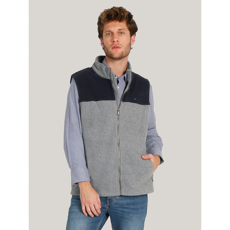 TOMMY HILFIGER - Chaqueta Vest Solid- Logo Gris Tommy Hilfiger.