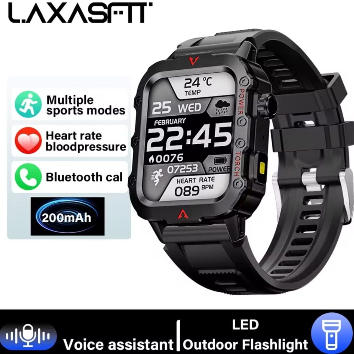 GENERICO - Reloj Smartwatch Laxasfit Q11 Color Negro