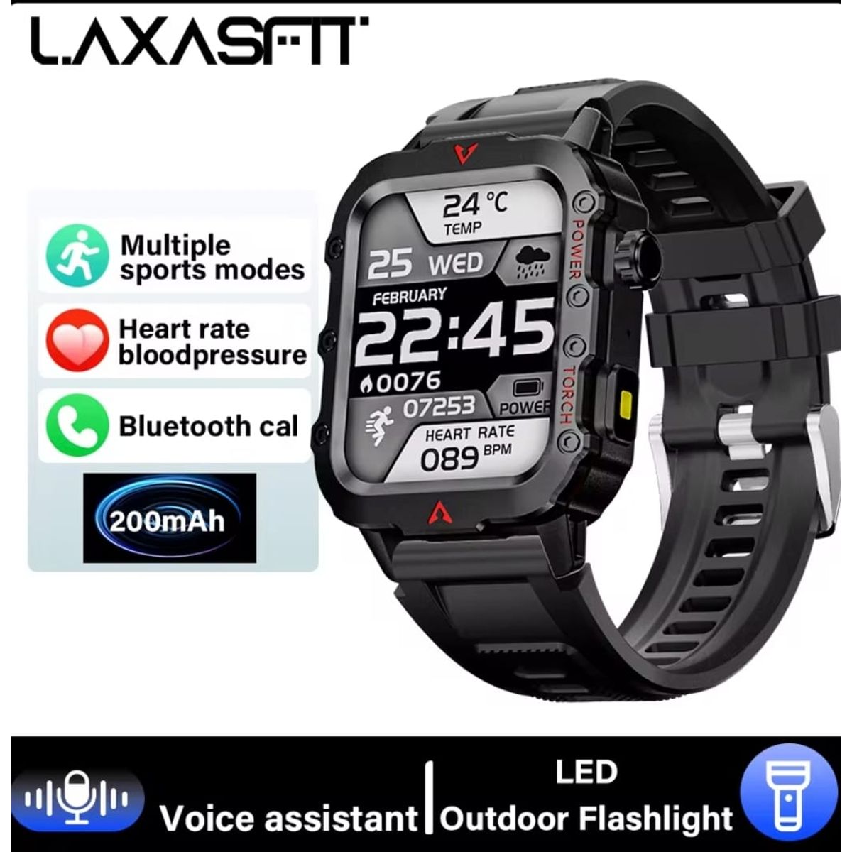 GENERICO - Reloj Smartwatch Laxasfit Q11 Color Negro