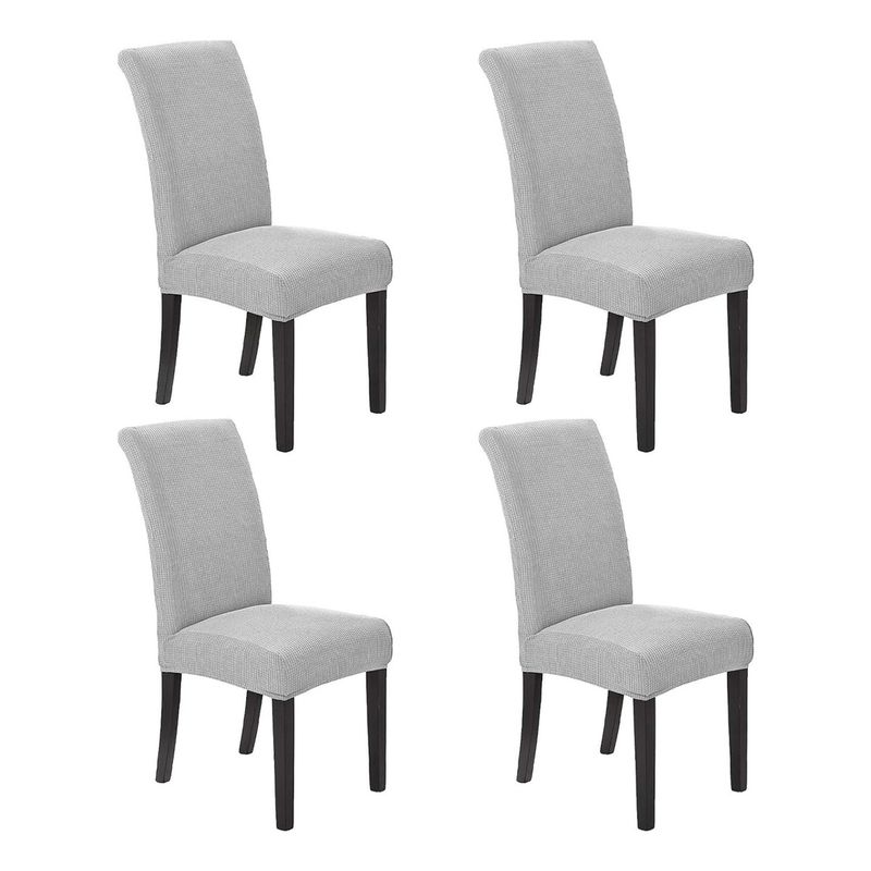 GENERICO - Pack 4 De Fundas De Sillas Para Comedor Tela Gruesa-Gris