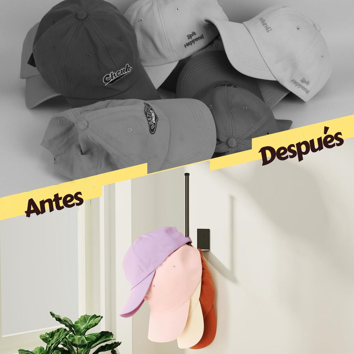GENERICO - Juego De 2 Ganchos De Sombreros De Pared Para Cocina Baño