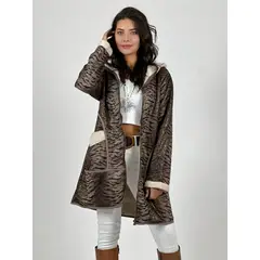 ENIGMATICA BOUTIQUE - Chaqueta Gamuza con Chiporro Print Cebra Beige.