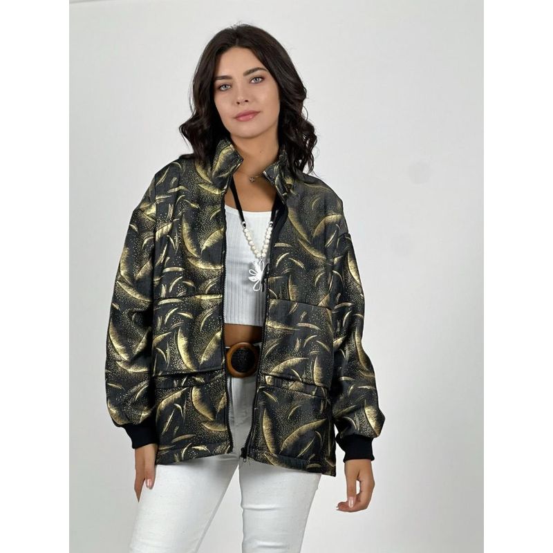 ENIGMATICA BOUTIQUE - Chaqueta Con Cierre Ondas y Puntos Azul