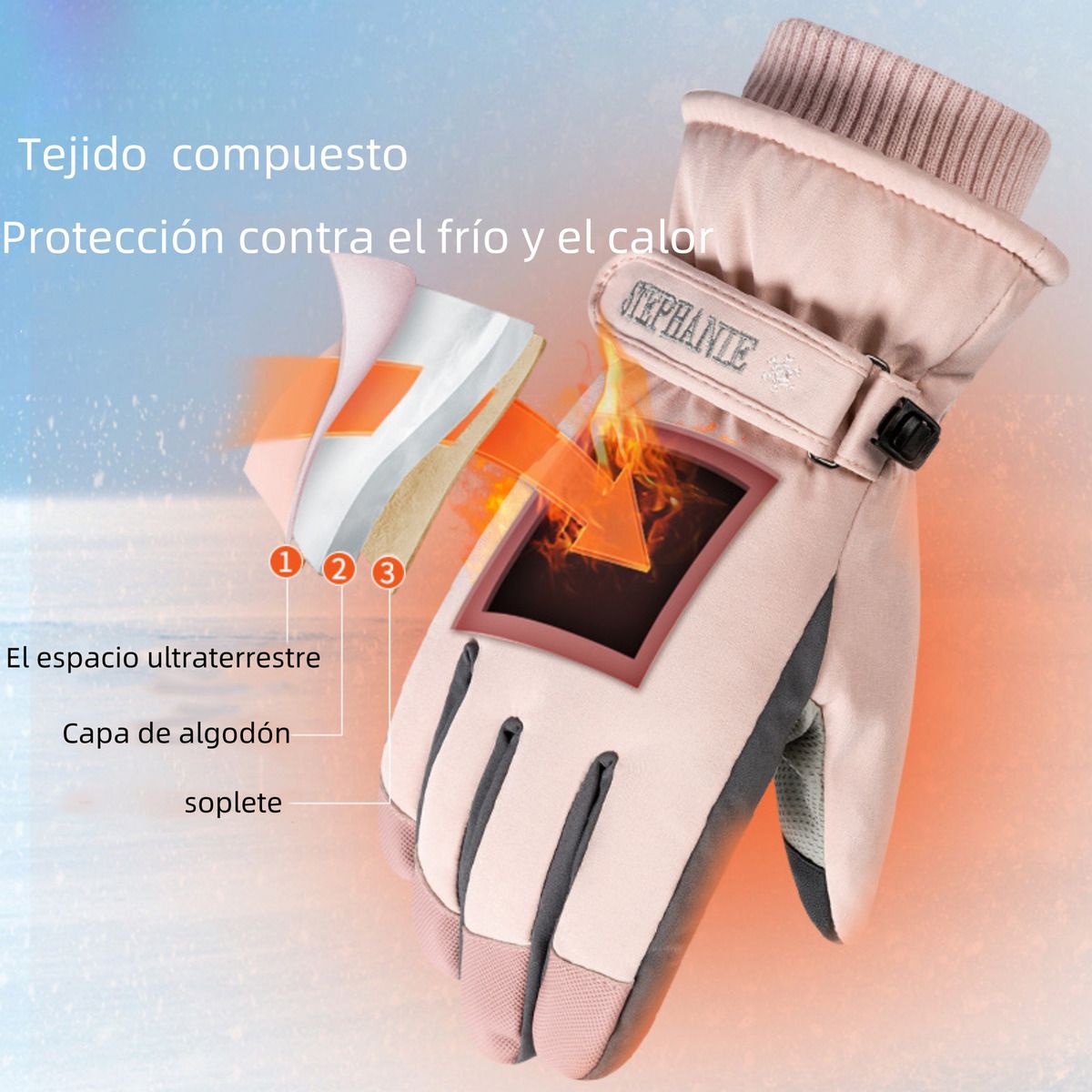 TIOZONEY - Guantes De Esquí De Invierno Forro Polar Antideslizante