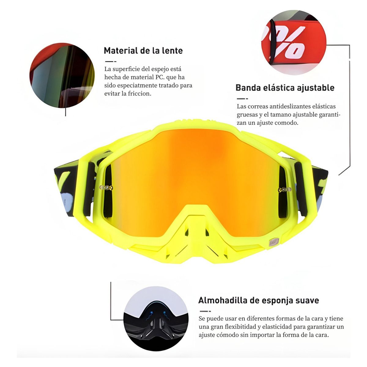 TIOZONEY - Goglesss Motocross Gafas De Esquí Tacticos Anti Niebla