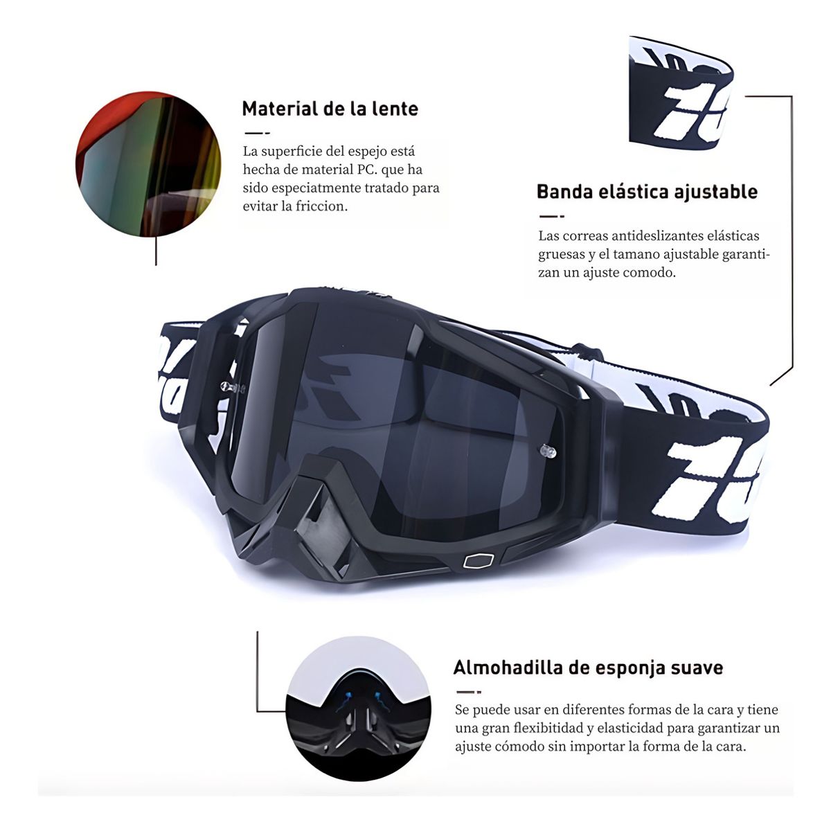 TIOZONEY - Goglesss Motocross Gafas De Esquí Tacticos Anti Niebla