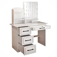 ANYHOGAR - Tocador Para Dormitorio Con Cajones Espejo Cuadrado Pupitre