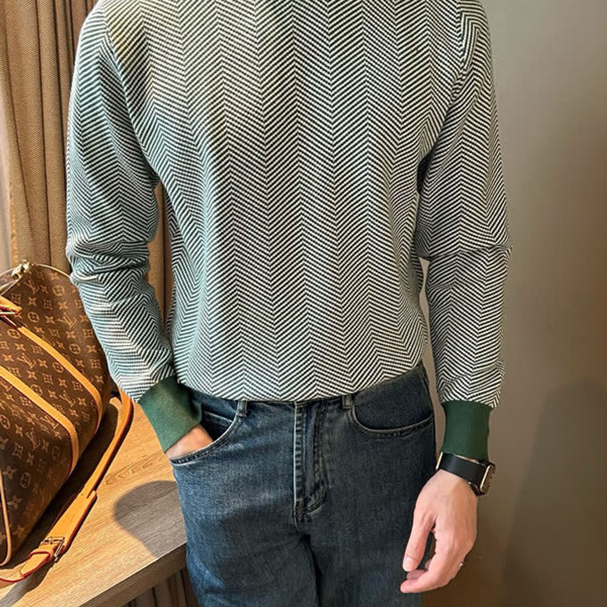 TIOZONEY - Camisa de punto polo para hombres