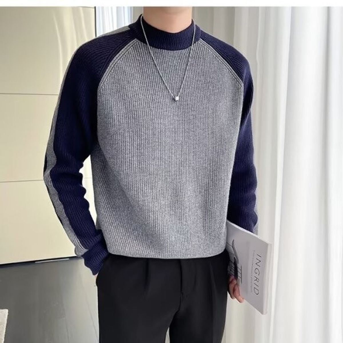 TIOZONEY - Sudadera de cuello redondo para hombres