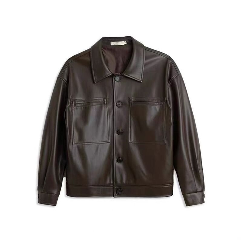 TIOZONEY - Chaqueta de cuero para motocicletas masculinas