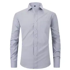 TIOZONEY - Camisa de cuadros elástica