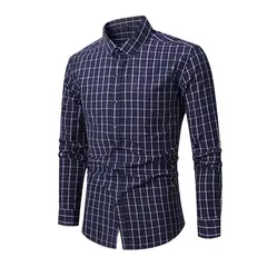 TIOZONEY - Camisa de cuadros elástica