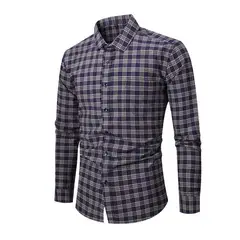 TIOZONEY - Camisa de cuadros elástica