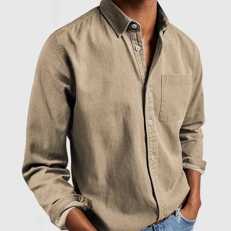 TIOZONEY - Camisa de manga larga para hombres