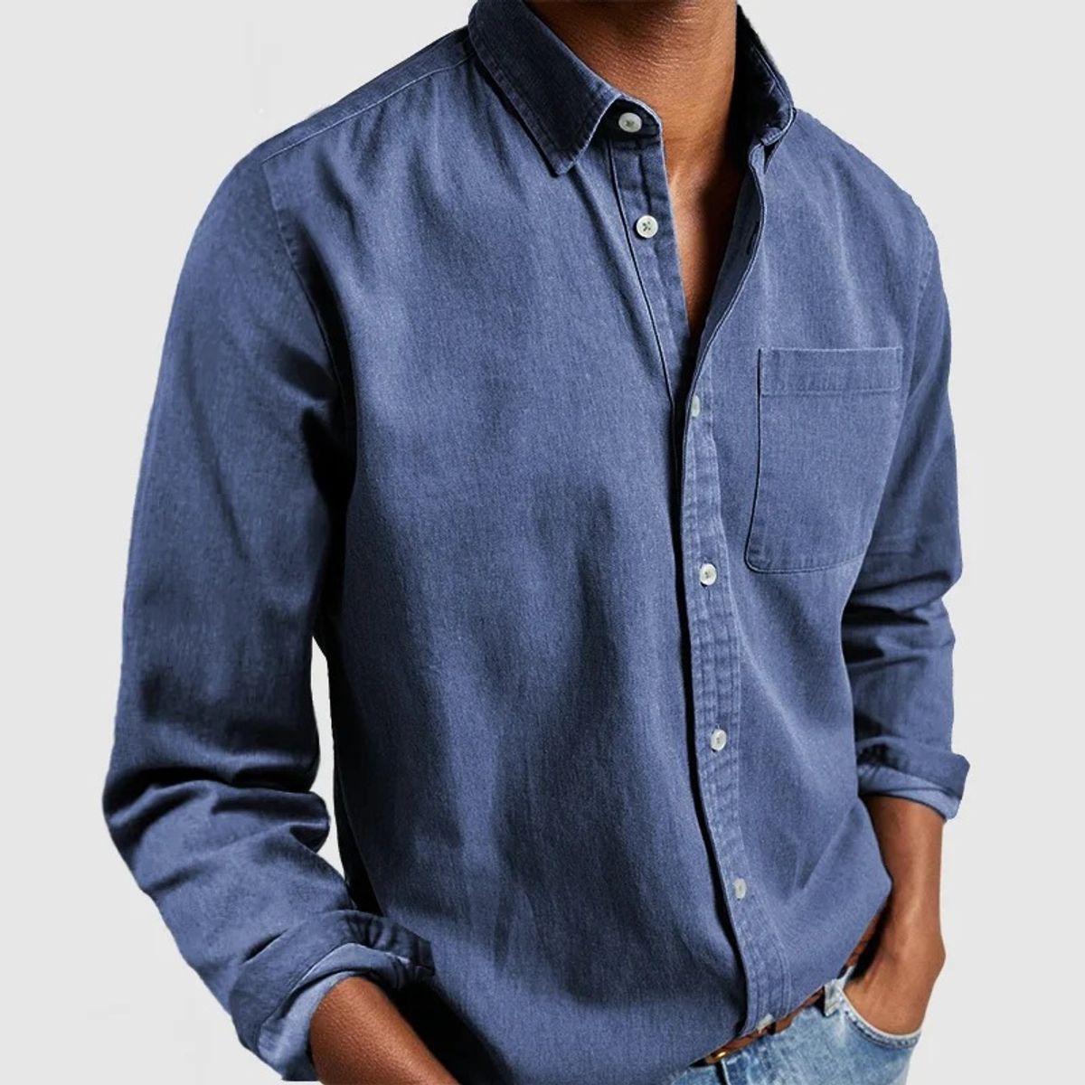 TIOZONEY - Camisa de manga larga para hombres