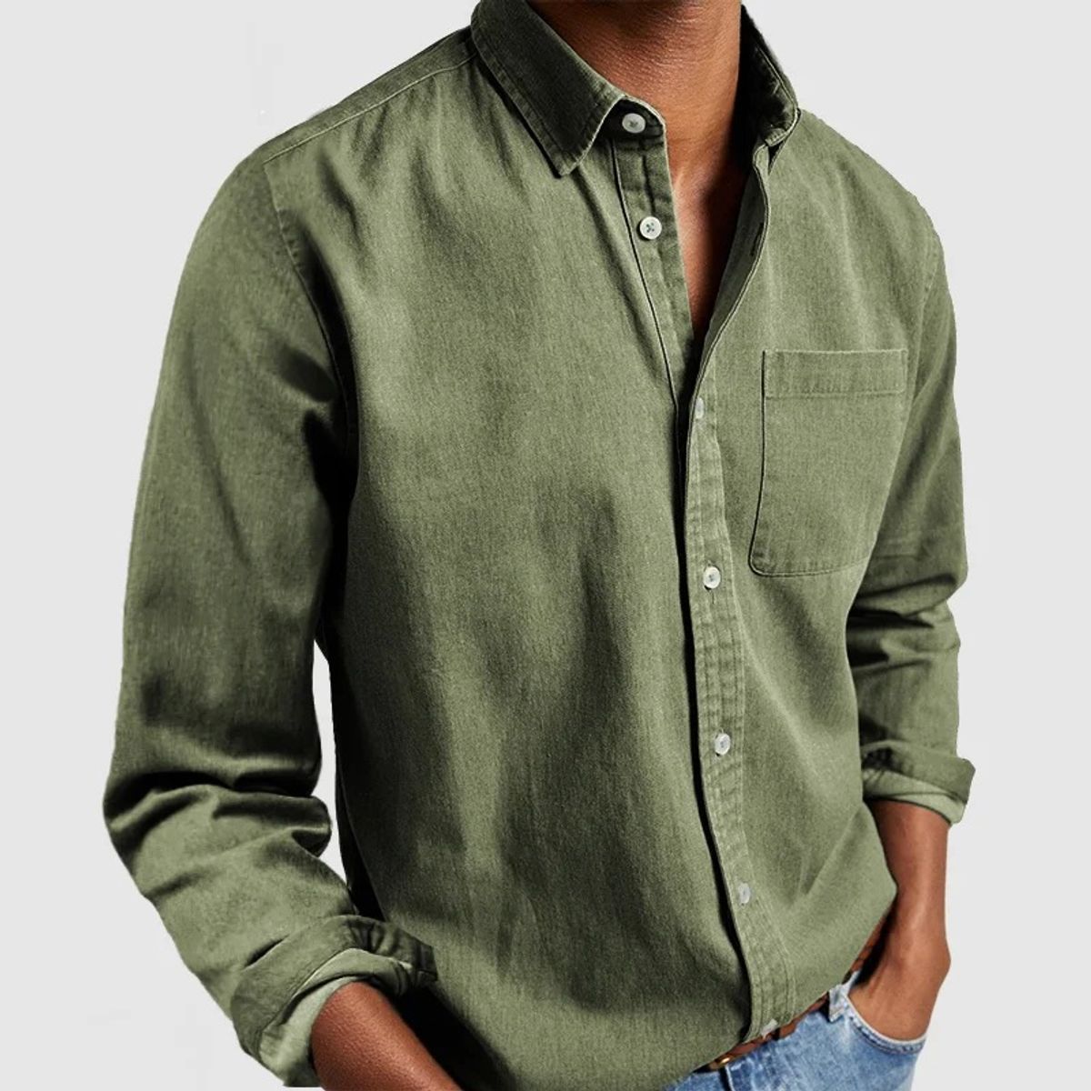 TIOZONEY - Camisa de manga larga para hombres