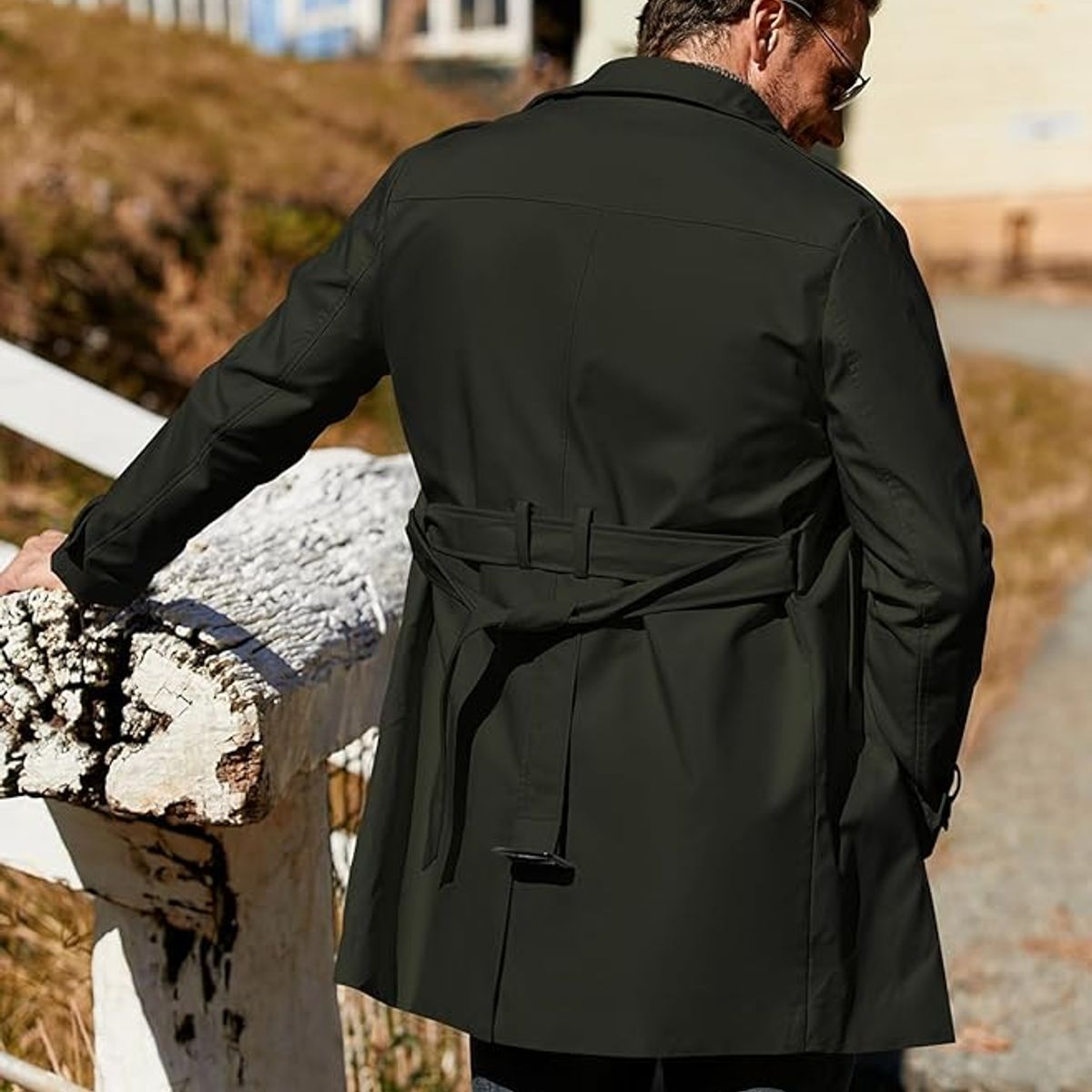 TIOZONEY - Abrigo a prueba de viento casual para hombres