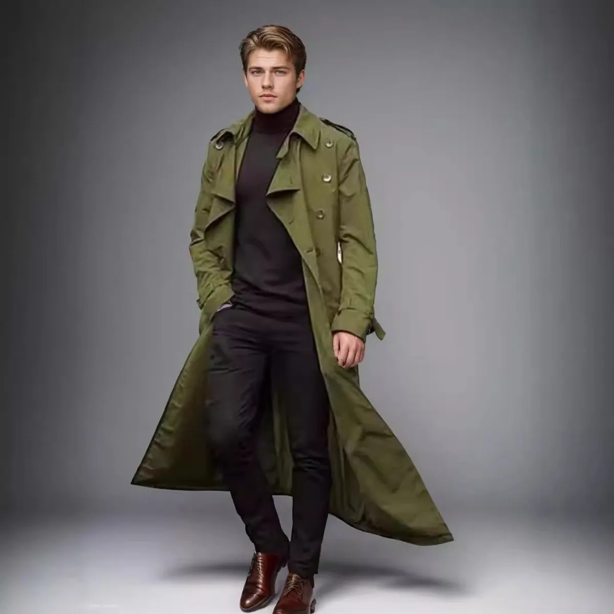 TIOZONEY - Abrigo a prueba de viento casual para hombres
