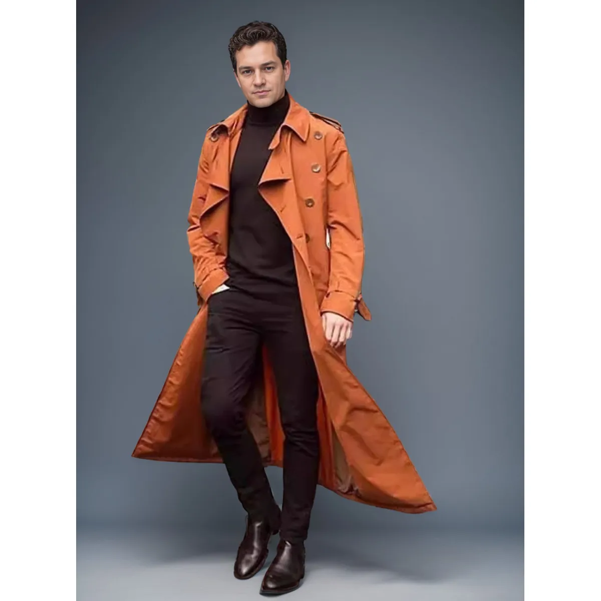 TIOZONEY - Abrigo a prueba de viento casual para hombres